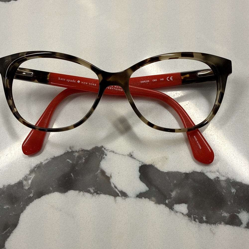 Kate Spade Karlee 53 15140 Red And Tortious Cateye Frames Only